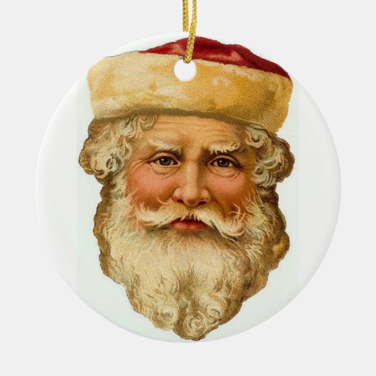 Een  kerstman keramisch ornament (Voorkant)