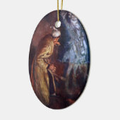 Een kerstman: Marleys Ghost Keramisch Ornament (Links)