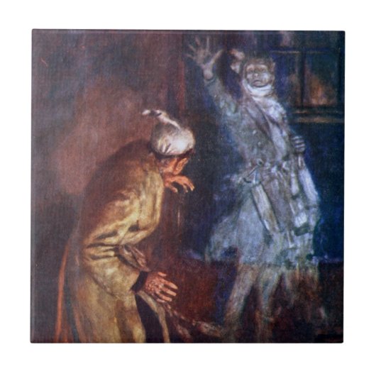 Een kerstman: Marleys Ghost Tegeltje (Voorkant)