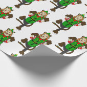 een kerstmeisje Button Cadeaupapier (Hoek)