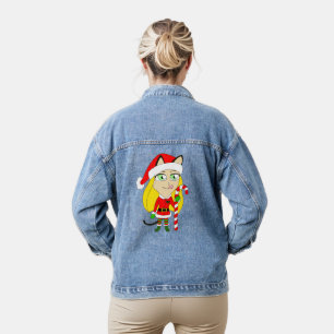 een kerstmeisje denim jacket