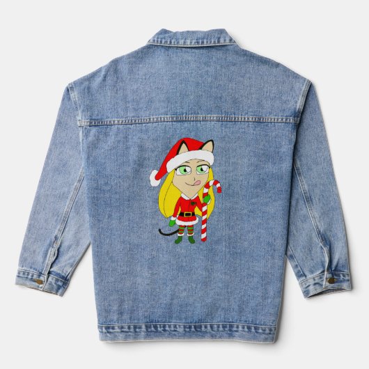 een kerstmeisje denim jacket (Achterkant)