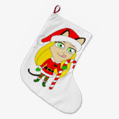 een kerstmeisje grote kerstsok (Voorkant (Hangend))