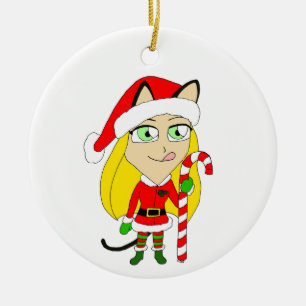 een kerstmeisje keramisch ornament