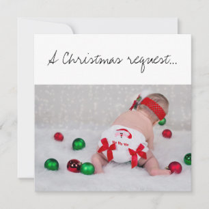 Een Kerstmis Peetouders Voorstel Baby Met Luier Kaart