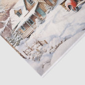 Een kerstscène compleet met rode vrachtwagen tissuepapier (Detail)