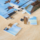 Een kerstscène met scrolloge Winter Legpuzzel (Zijkant)