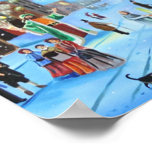 Een kerstscène met scrolloge Winter Poster (Hoek)