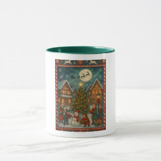 Een kerstschilderij mok
