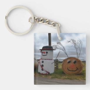 Een kerstsleutel voor een feesthuis sleutelhanger