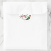 Een kersttraditie ronde sticker (Tas)