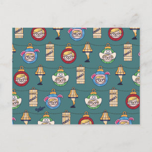 Een kerstverhaal   Patroon Ralphie en Ornaments Briefkaart