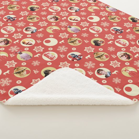 Een kerstverhaal-retro Snowflake-patroon Sherpa Deken (3/4)