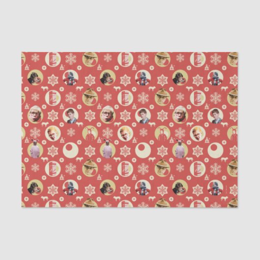 Een kerstverhaal-retro Snowflake-patroon Tissuepapier (Voorkant)