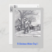 Een kerstwinterdag feestdagenkaart (Voorkant / Achterkant)