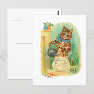 Een  Kettle van Fish Louis Wain Cats Briefkaart