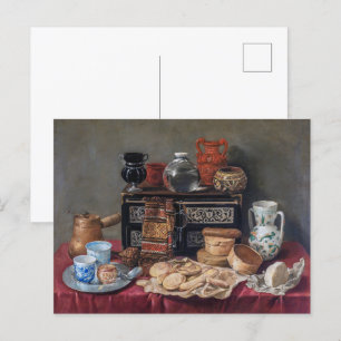 Een keuken Tableau: kom, kop & brood Stilleven Briefkaart