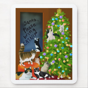 Een Keuty Cat Kerstmis Mousepad Muismat