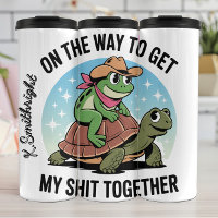 Een kikker en schildpad met Humor