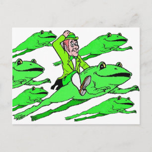 Een kikker op St. Patrick's Day rijden Briefkaart