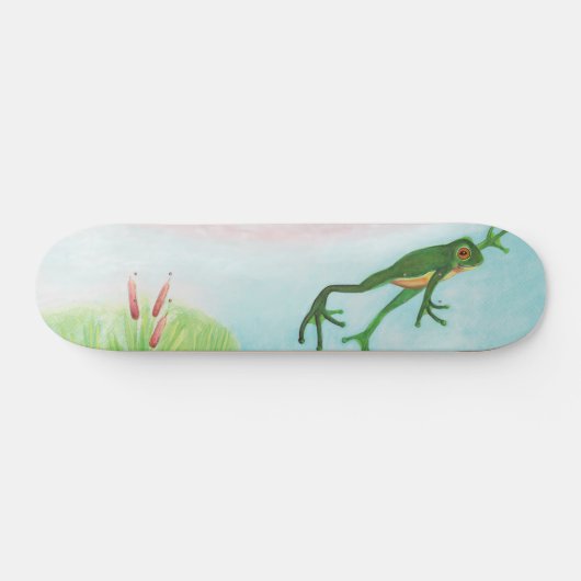 Een kikker springt in de afbeelding van de Pond Skateboard (Horizontaal)