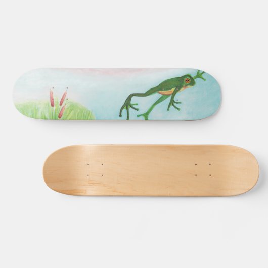 Een kikker springt in de afbeelding van de Pond Skateboard (Horizontaal)