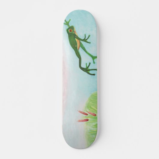 Een kikker springt in de afbeelding van de Pond Skateboard (Voorkant)