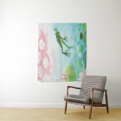 Een kikker springt in de afbeelding van de Pond Wandkleed (In situ)