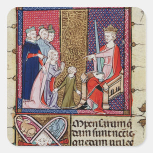 Een kind en haar moeder verschijnen vierkante sticker