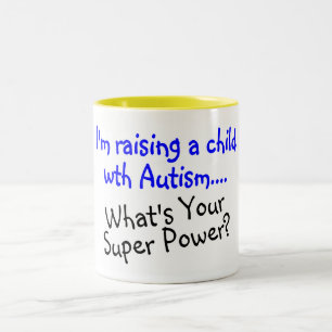 Een kind opvoeden met autisme wat uw superkracht i tweekleurige koffiemok