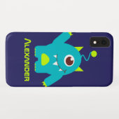 Een kinder blauwe groene naam voor een vervormde b Case-Mate iPhone case (Achterkant (horizontaal))
