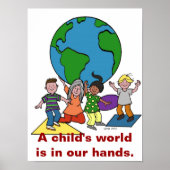 Een kinderwereld ligt in onze handen poster (Voorkant)
