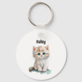 Een kitten met blauwe ogen Sleutelhanger (Achterkant)