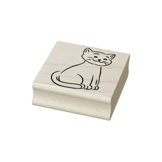 Een kitty kat Wood Art Stamp Rubberstempel (Stempel)