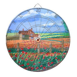 Een klaprozenveld dartbord