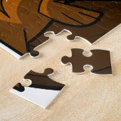 Een klapt Cartoon Beaver-teken dat een log bevat Legpuzzel (Zijkant)