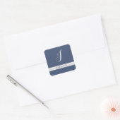 EEN KLASSIEK MONOGRAM INITIAAL GENAAMD SILVER WHIT VIERKANTE STICKER (Envelop)