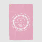 Eén klassieke elegante roze golfhanddoek (Voorkant)