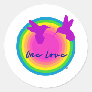 ÉÉN Klassieke Ronde Sticker VAN KLEINE HOOGTE
