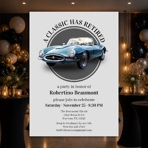 Een Klassieker Is Met Pensioen Blauwe Auto Pensioe Kaart