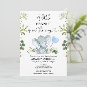 Een klein Baby shower pindakaas-olifant Kaart