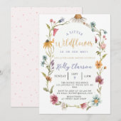 Een klein Baby shower van de Boho Girl-bloem Kaart (Voorkant / Achterkant)