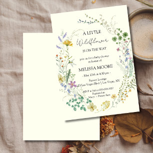 Een klein Baby shower van wilde bloemen Kaart