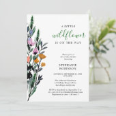 Een klein Baby shower van wilde bloemen Kaart (Staand voorkant)