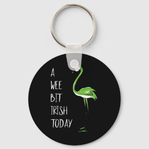 Een klein beetje Iers vandaag Flamingo St Patricks Sleutelhanger