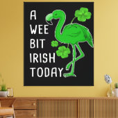 Een klein beetje Iers vandaag | Lucky Flamingo | F Canvas Afdruk (Insitu (Woonkamer))