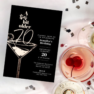 Een klein beetje ouder 70e verjaardag cocktailpart folie uitnodiging