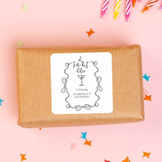 Een klein beetje ouder Black Wavy Border verjaarda Vierkante Sticker