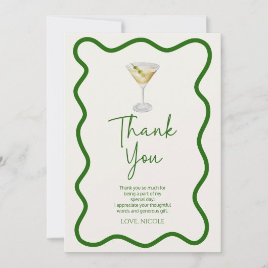 Een klein beetje ouder vuil martini verjaardagsfee bedankkaart (Voorkant)