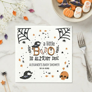 een klein boe is bijna jarig Baby Shower Halloween Servet